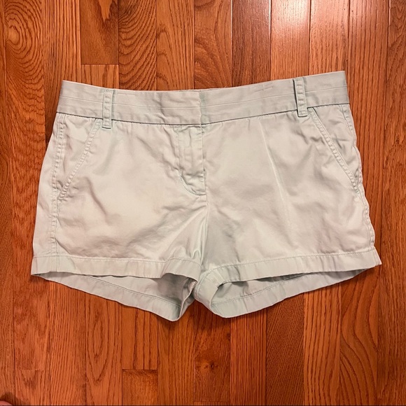 J. Crew Women’s Seafoam Green Chino Shorts - Size 10 - Picture 1 of 8